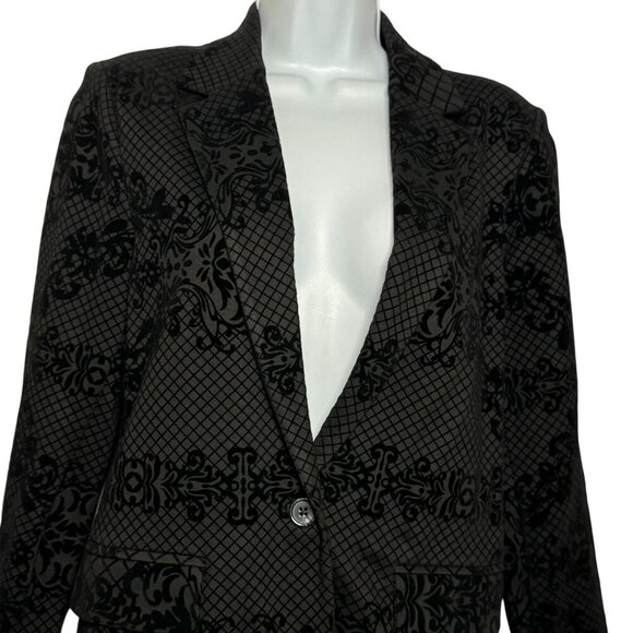 Nanette Lepore Black Brocade Velvet jacket blazer medium NWT - Picture 4 of 10